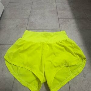 Women's Neon Yellow Athletic Shorts